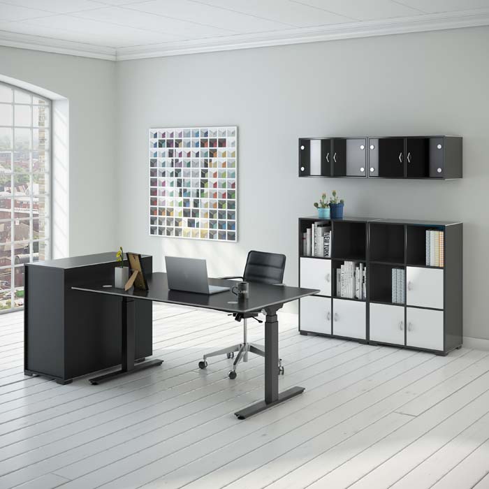 Cube Design - kontormøbler - Flow skrivebord - hæve-sænke skrivebord