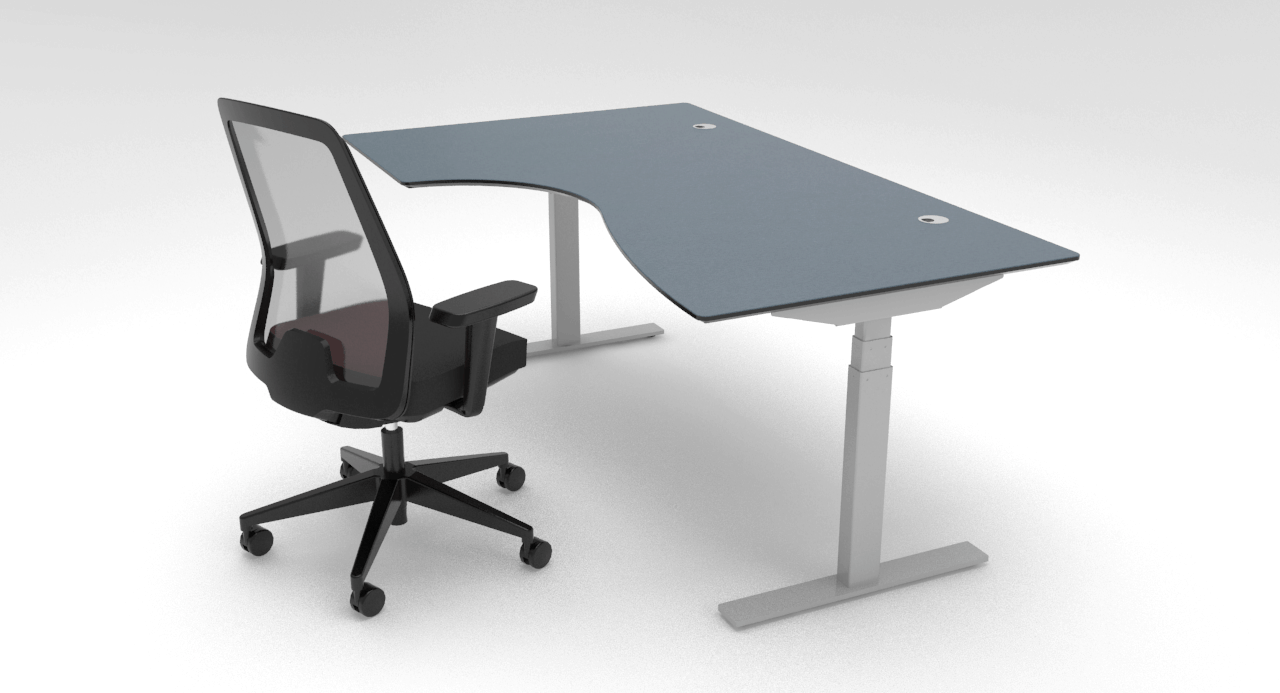 Cube Design - kontormøbler - hæve-sænke skrivebord - dyb mavebue - RAW skrivebord