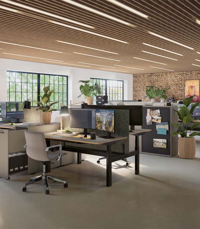 Cube Design - kontormøbler - fælleskontor med bench opstilling