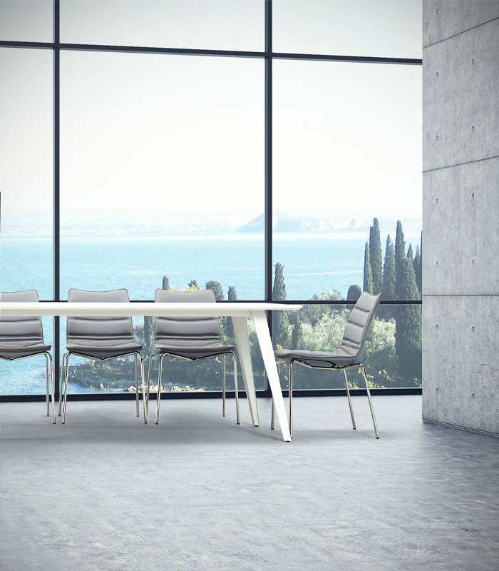 Cube Design - kontormøbler - S10 stol på ben - grå mirage stof