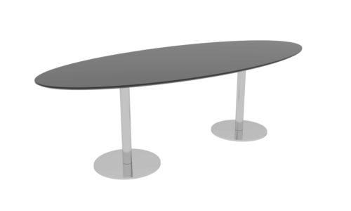 Cube Design - ellipseformet konferencebord - søjler