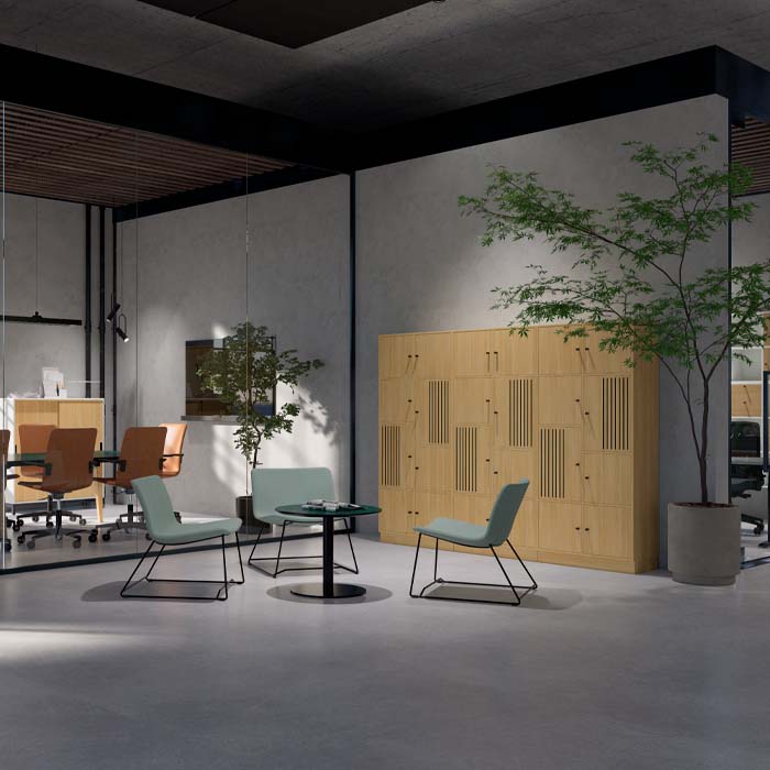 Cube Design - kontormøbler - lockers med lamellåger