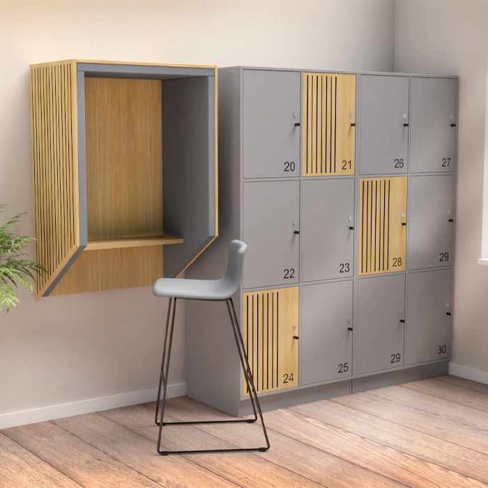 Cube Design - kontormøbler - lockers - låger med lameller