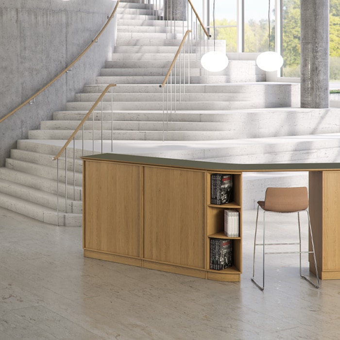 Cube Design - kontormøbler - skranke - hjørnereol - corner cabinet