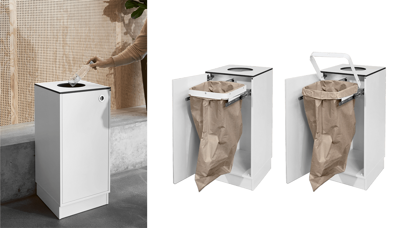 Cube Design - kontormøbler - miljøstation - affaldssortering - genbrug - recycling station