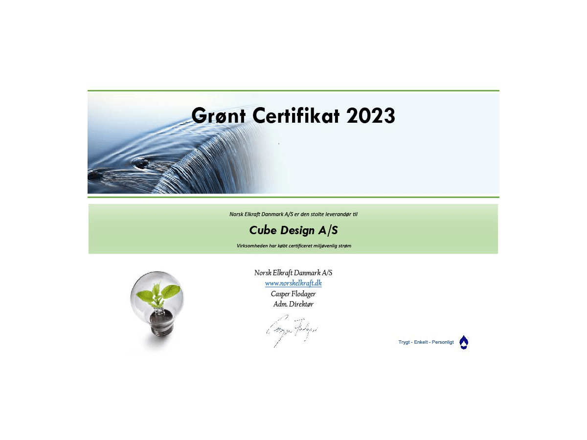 Cube Design – Grønt certifikat 2023_endelig
