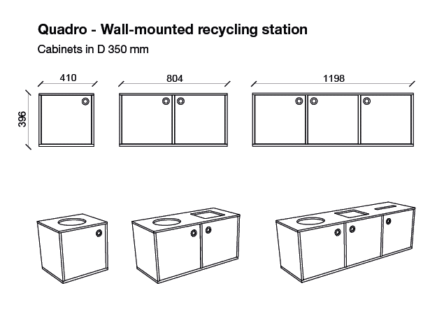 Wall-mounted recycling station